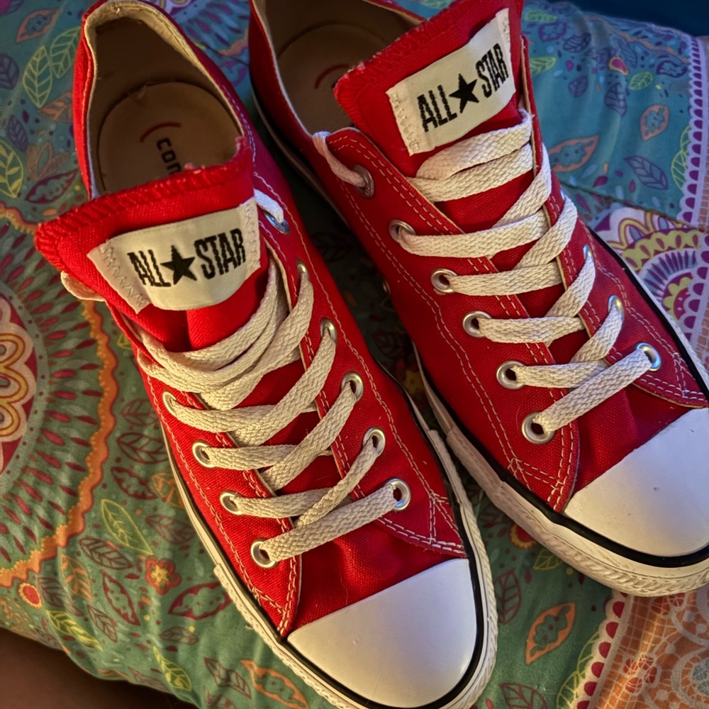 Converse All Star Red and White Athletic Shoes